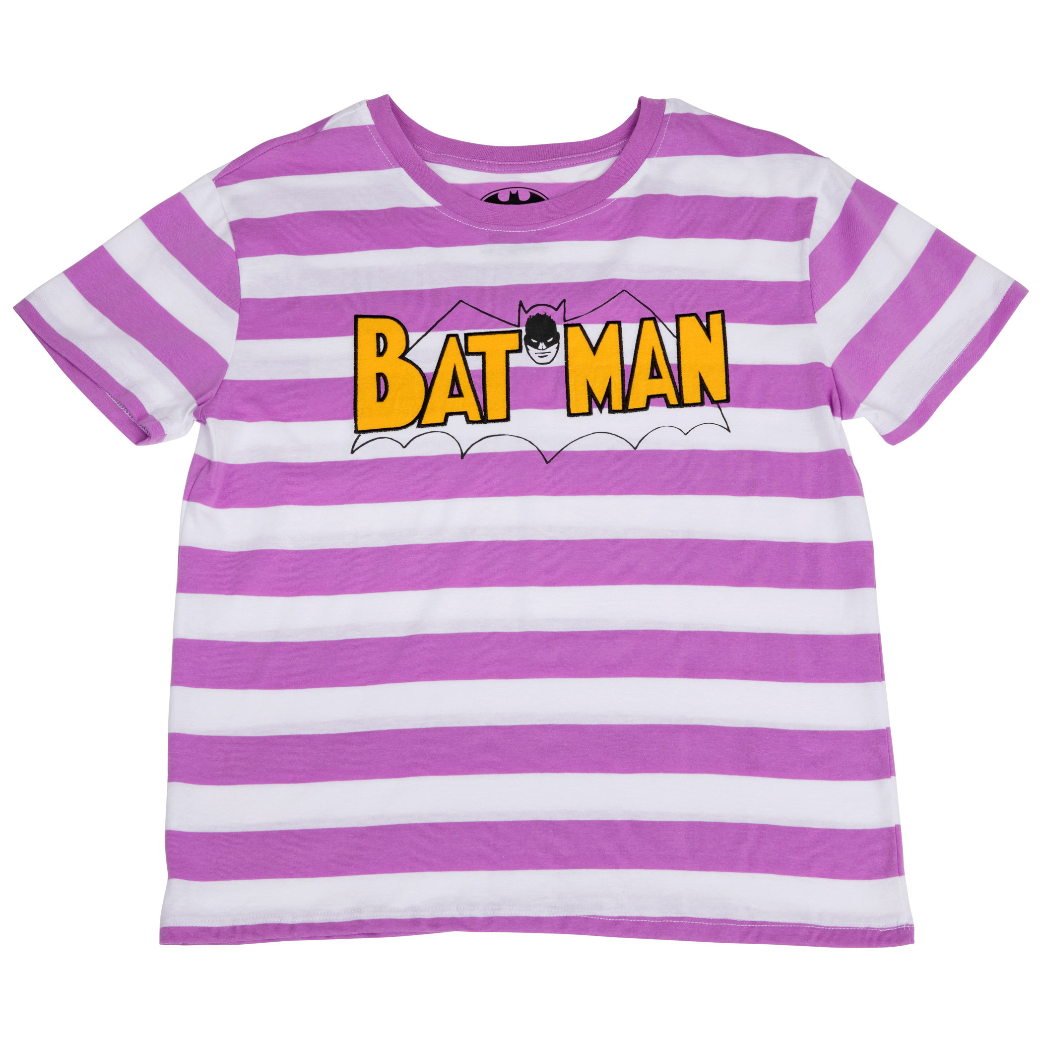 Batman Classic Logo Print Striped Women's T-Shirt